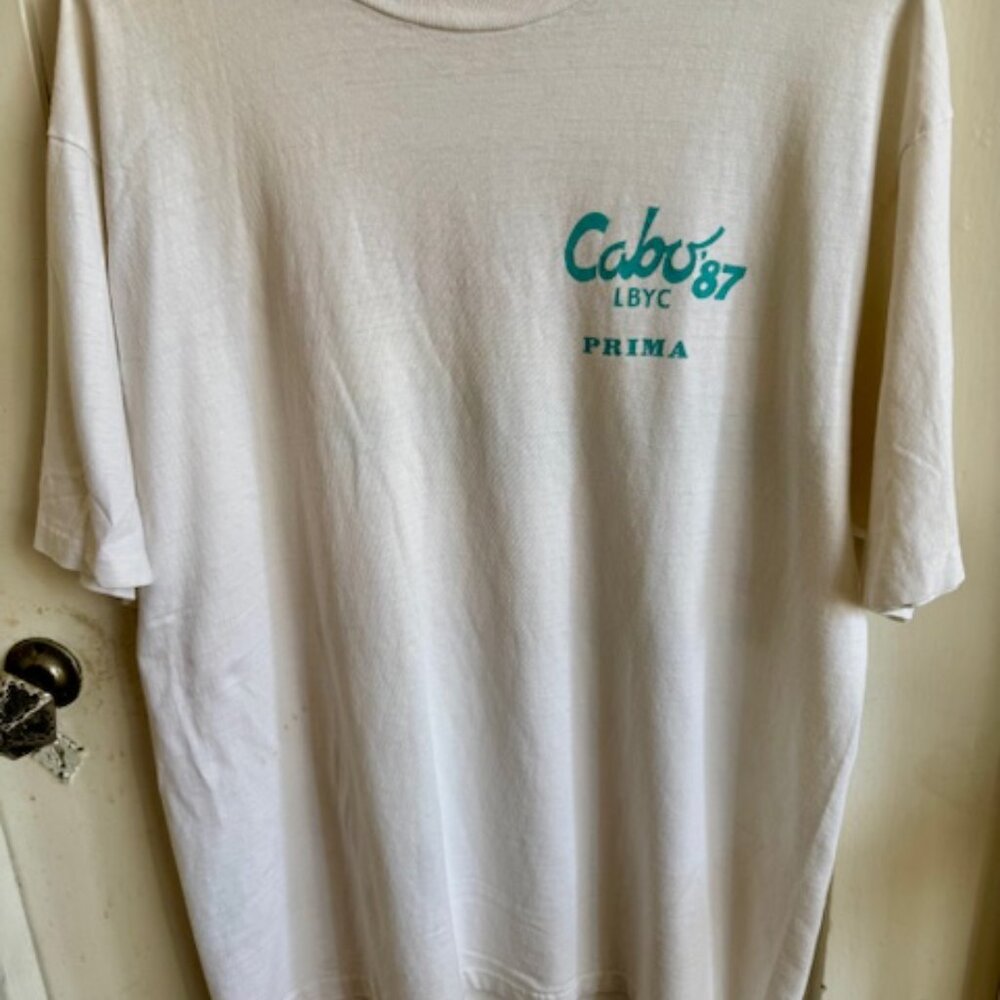 Vintage Single Stitch Hanes Beefy T Long Beach - Cabo '87 T Shirt Size XL - Picture 7 of 9